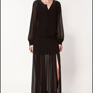 *Reserved @valsaf Zara Chiffon Black Maxi Dress S