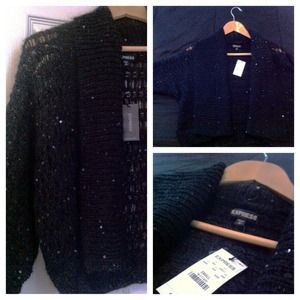 Express black sequin sweater