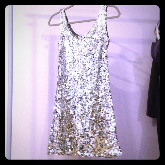 Silver sequined dress
