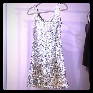 Silver sequined dress