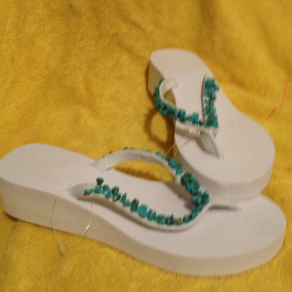 White  flip flops