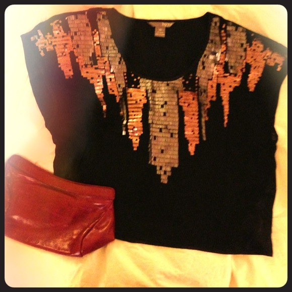 Black and sequin party top