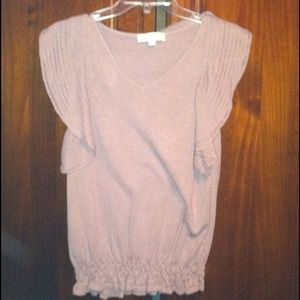 Casual ruffle sleeve knit career top