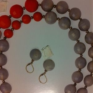 Color block necklace and earrings.