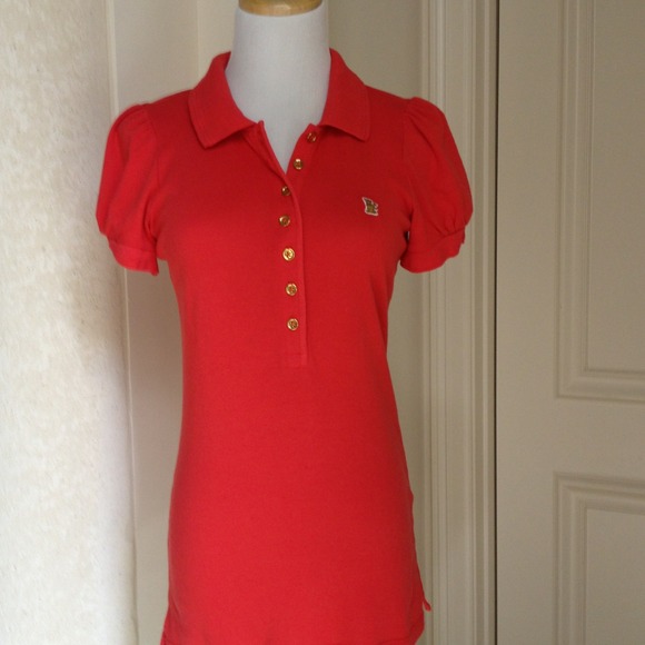 Juicy red polo shirt .