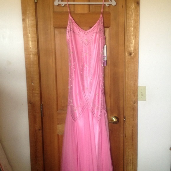 Pink dress with beading