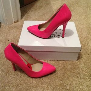 Pink heels.