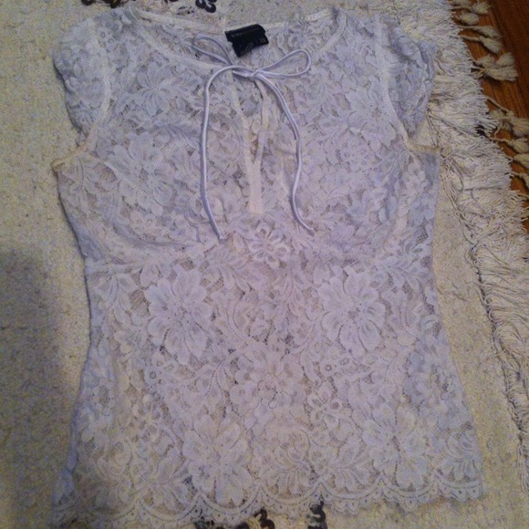 BCBG White Lace top