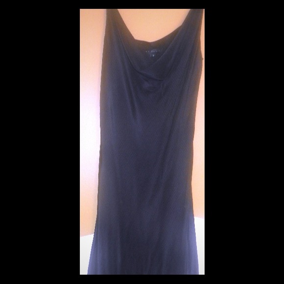 PERRY ELLIS Black Layered Sheer Silk Dress