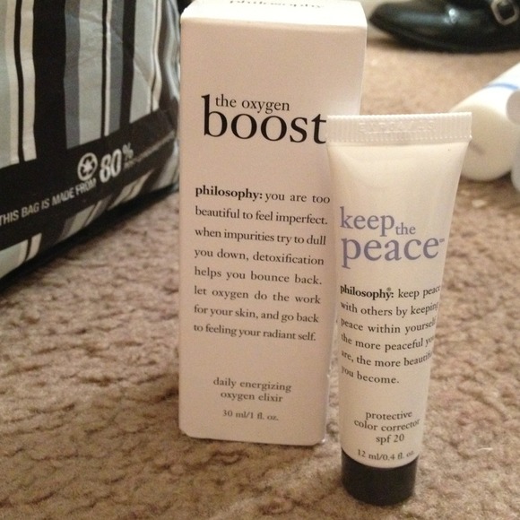 Philosophy skin care with sequin heels
