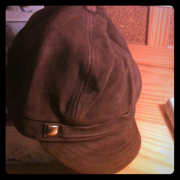 Brown Leather Cap