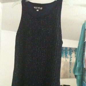 Navy blue dress with silver sparkles