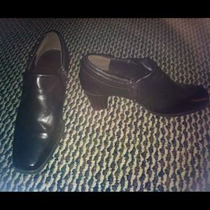 👡 black side zip up ankle heels size 7