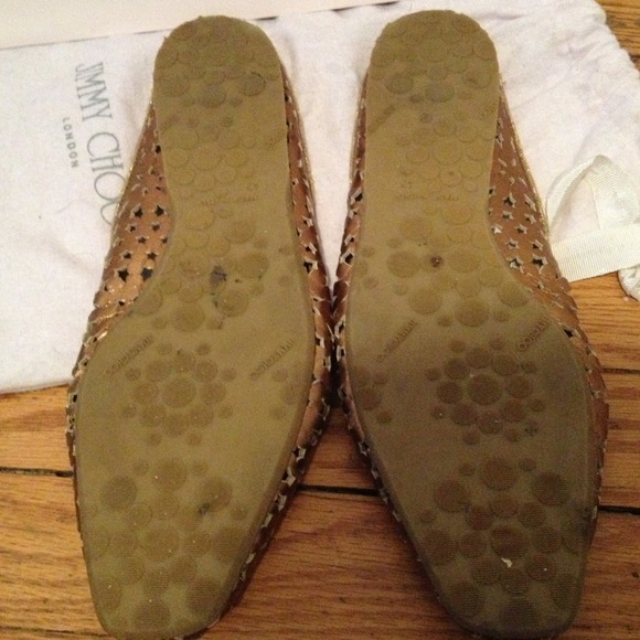 💔Sold💔 Jimmy Choo Gold Flats - Picture 3 of 4