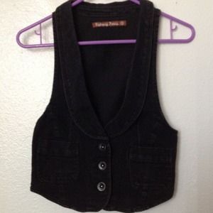 Black jean vest
