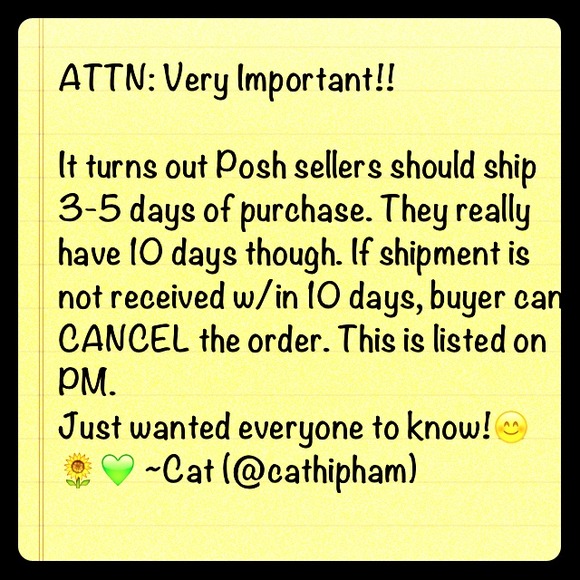 Poshers: Re ur orders. Pls read