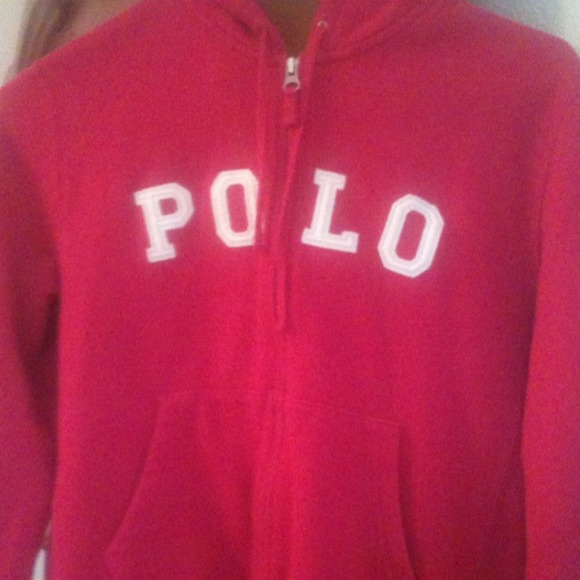 Polo zip up hoodie.