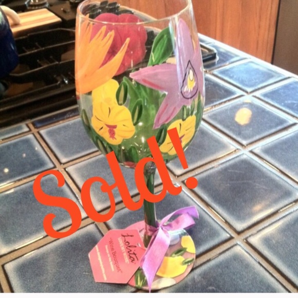 Lolita Other - Sold Lolita Floral Painted Wine Glass
