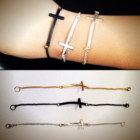 Three Sideways Cross Bracelets