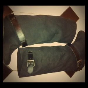 ALDO Illsley Black Canvas and Leather boot Size 37