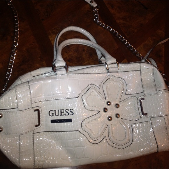 Guess white purse