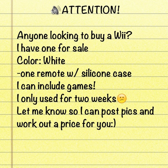 Wii for sale BRAND NEW!!! No scratches, perfect!