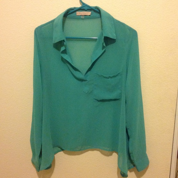 ❌❌ SOLDDD Teal color sheer top