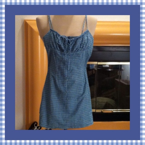 🌝SALE Like new- Blue plaid summer dress