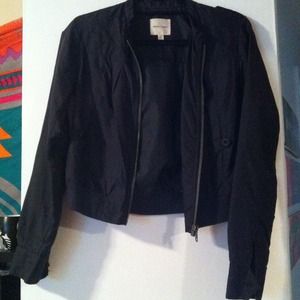Urban outfitters black nylon zipup jacket