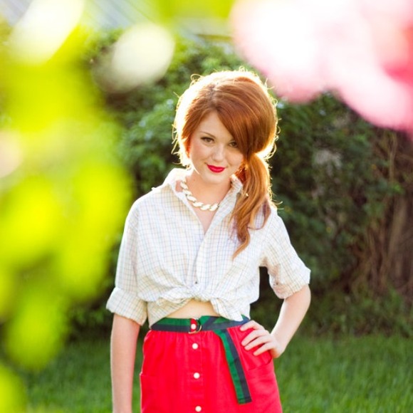 80s Multi-colored plaid button up