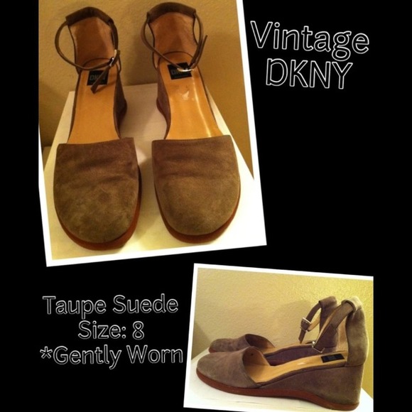 Suede DKNY anklet wedges