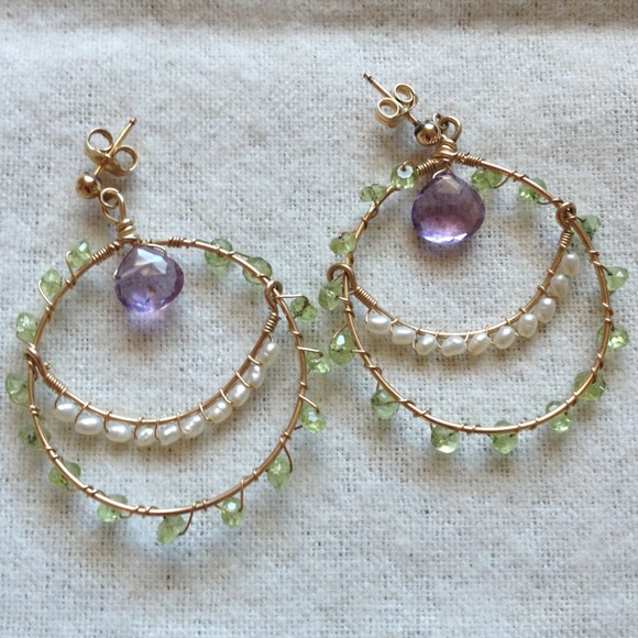 🎁🔻Reduced🔻Stone hoops - Picture 1 of 1