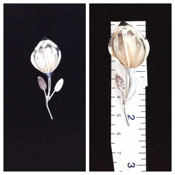 Calla lily flower pin  silver 925❤💕