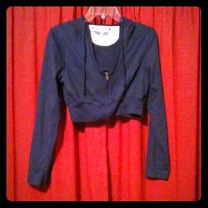 ⚠TRADE Blue cropped zip up
