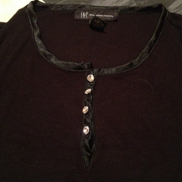 Black shirt with rhinestones