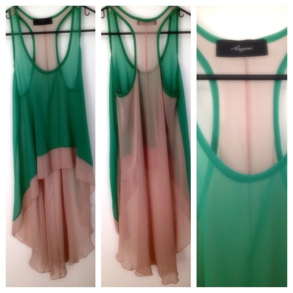 Sheer color block tank.