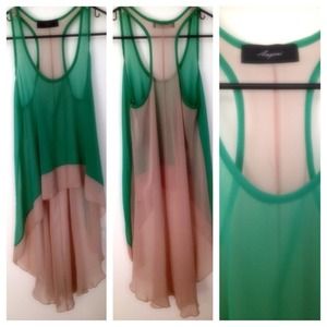 Sheer color block tank.