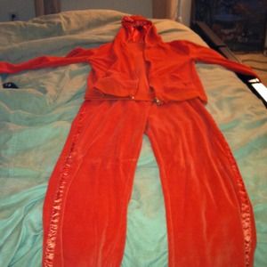 Orange sweat jumpsuit