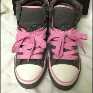 Charcoal/Pink Converse Sneakers