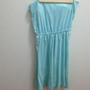 Mint green/blue strapless dress