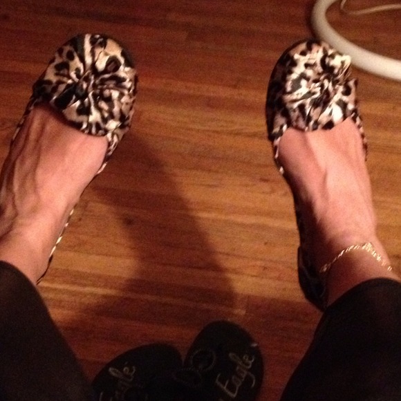 BNIB Satin Leopard Print Flats
