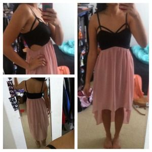 Size Sm pink high low dress