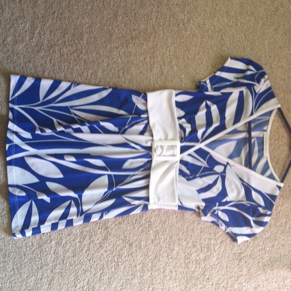Blue n white print shirt