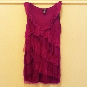 Rue21 Tops - Burgundy Ruffle Top Rue21 Tops - Burgundy Ruffle Top
