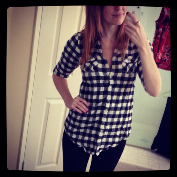 Black and white checkered flannel.
