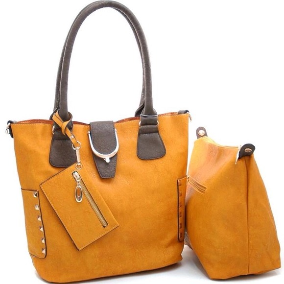 Handbags - 3 Piece Tote Bag includes Inside Bonus Bag & Coin