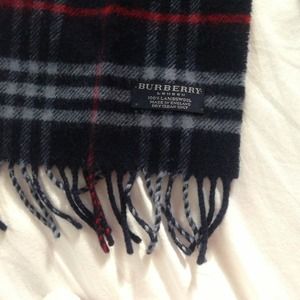 Navy and red burberry scarf