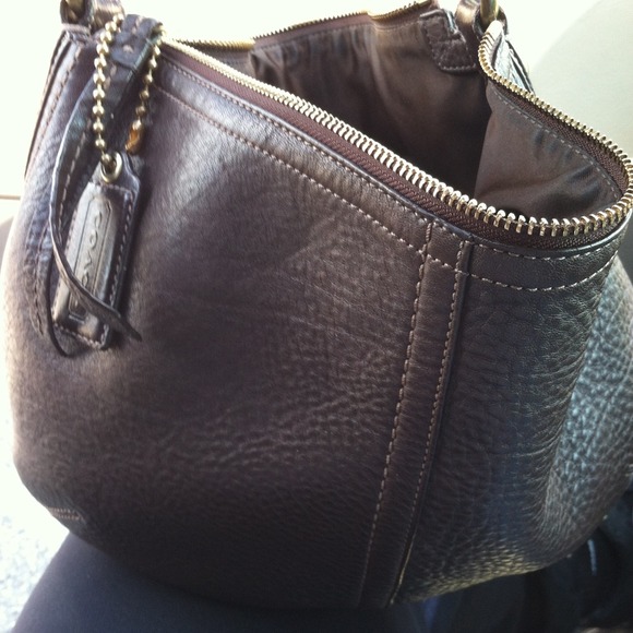 Brown leather Coach bag