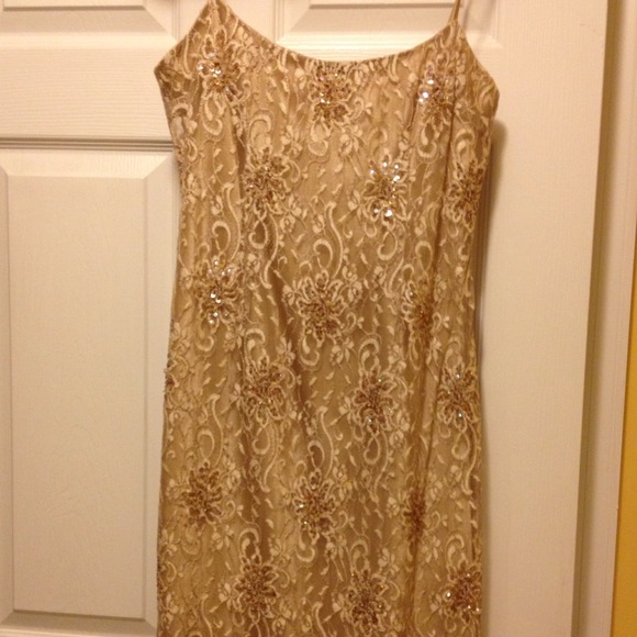 Gold cocktail dress