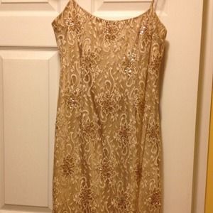 Gold cocktail dress